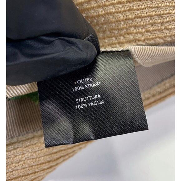 AUTH GUCCI Straw Fedora Hat Red Green Web Stripe Unisex Size Medium - Picture 6 of 9